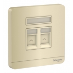 Schneider Electric 施耐德電氣 AvatarOn 兩位RJ45八線5e類數據插座，Keystone面板備防塵活門 (沉醉金) (E8332RJS5_WG_C5)